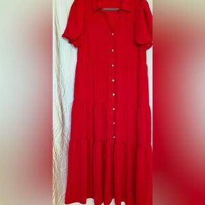 CeCe Vibrant Red Maxi Dress